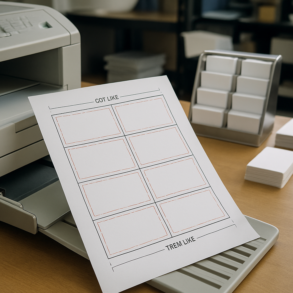 Cutting and Trim business-card printer setup