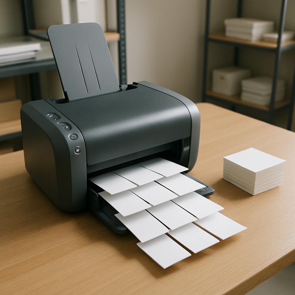 business card printer producing small batches