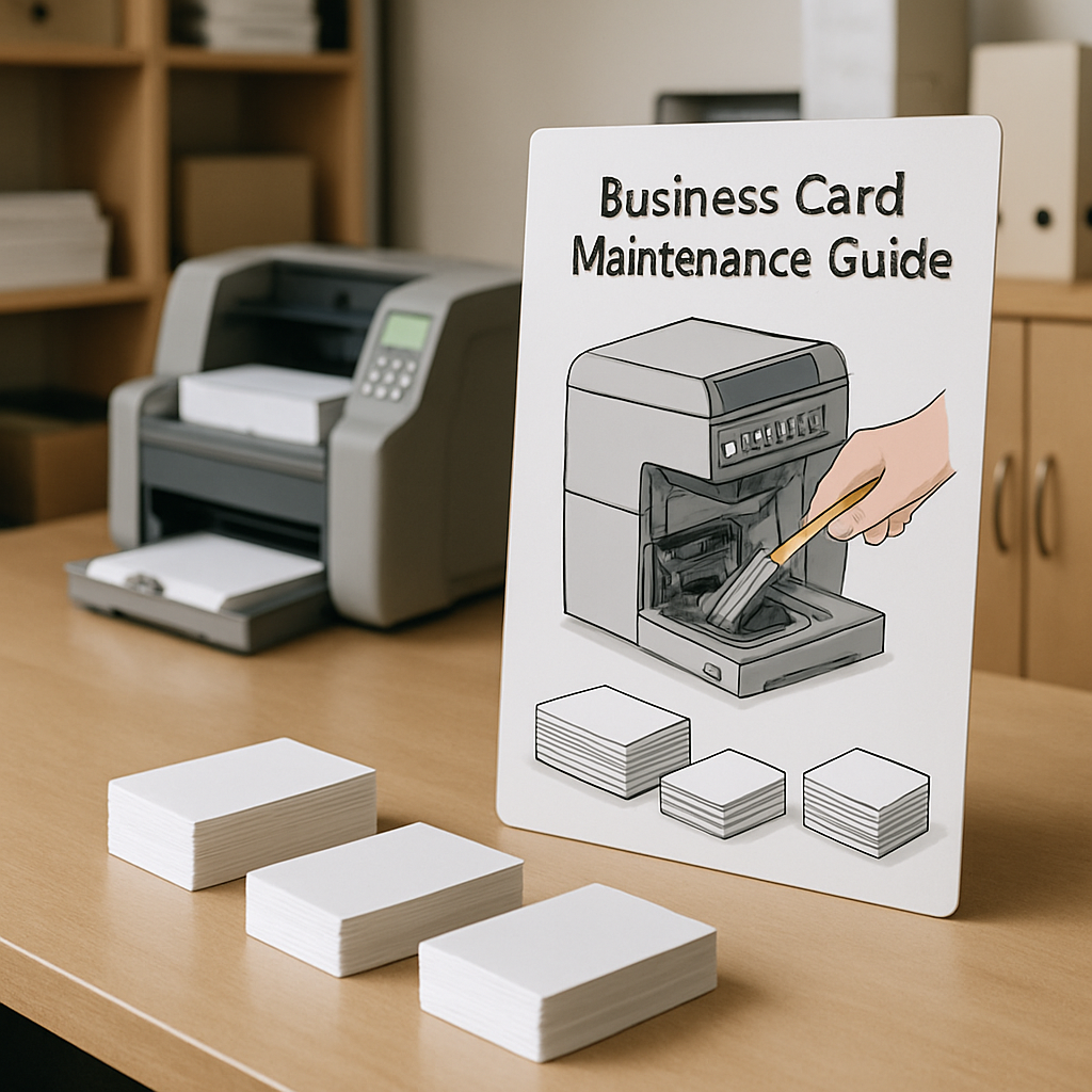 Maintenance business-card printer setup